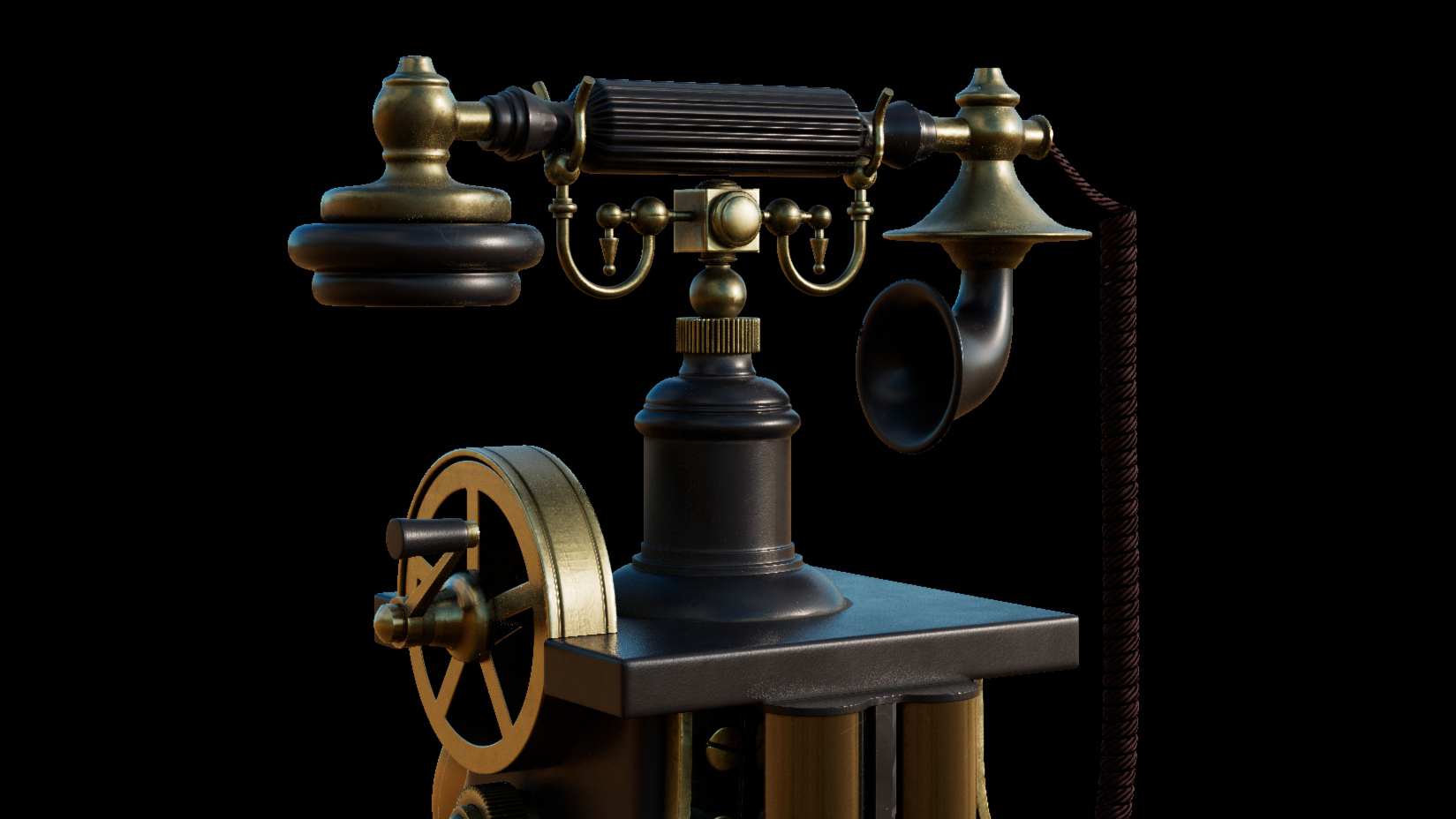 Steampunk Telephone Closeup Image